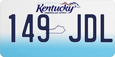 KY license plate 149JDL