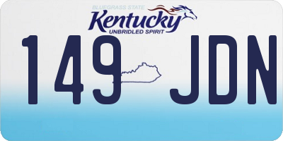 KY license plate 149JDN