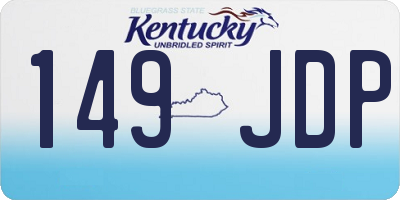 KY license plate 149JDP
