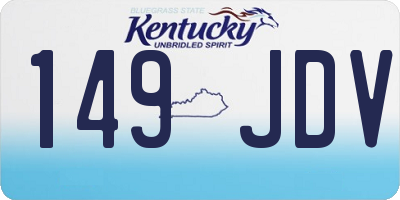 KY license plate 149JDV