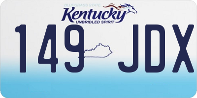 KY license plate 149JDX