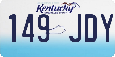 KY license plate 149JDY