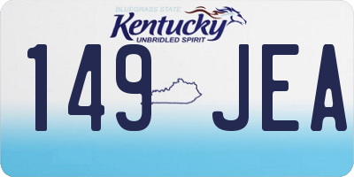 KY license plate 149JEA