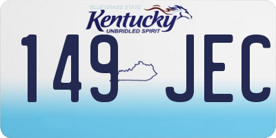 KY license plate 149JEC