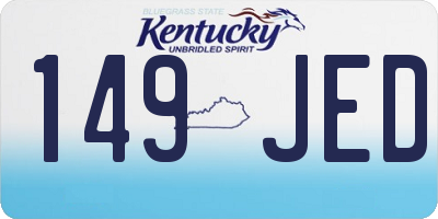 KY license plate 149JED