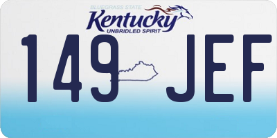 KY license plate 149JEF