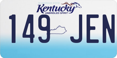 KY license plate 149JEN