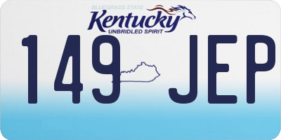 KY license plate 149JEP