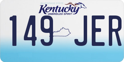 KY license plate 149JER