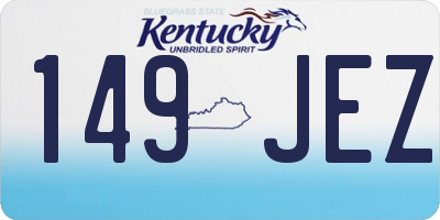 KY license plate 149JEZ