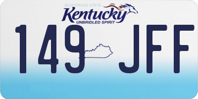 KY license plate 149JFF