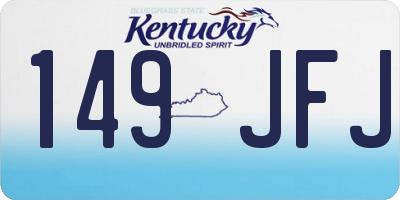 KY license plate 149JFJ