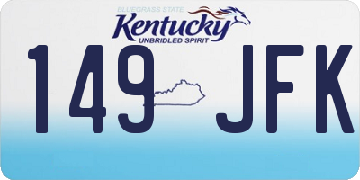 KY license plate 149JFK