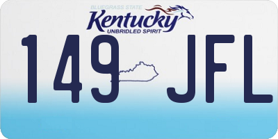 KY license plate 149JFL