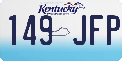 KY license plate 149JFP