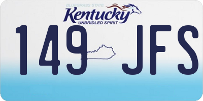 KY license plate 149JFS