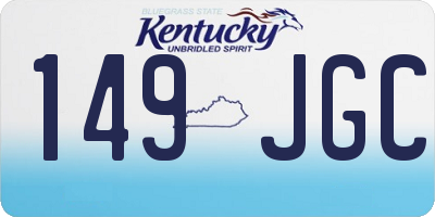 KY license plate 149JGC