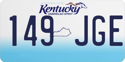 KY license plate 149JGE