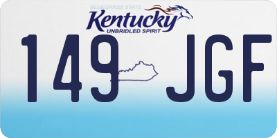 KY license plate 149JGF
