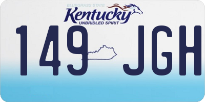 KY license plate 149JGH