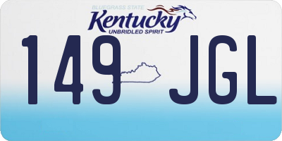 KY license plate 149JGL