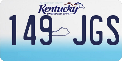 KY license plate 149JGS