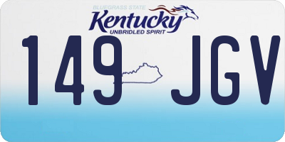 KY license plate 149JGV