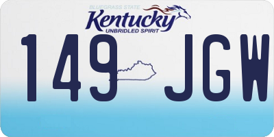 KY license plate 149JGW