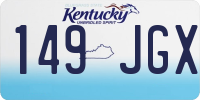 KY license plate 149JGX