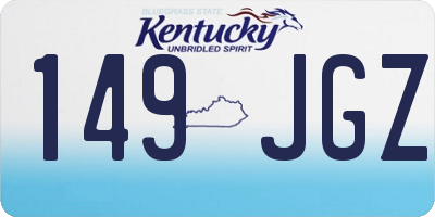 KY license plate 149JGZ