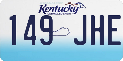 KY license plate 149JHE