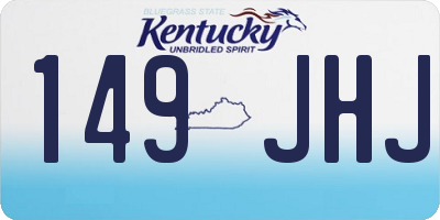 KY license plate 149JHJ