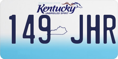 KY license plate 149JHR