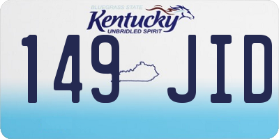 KY license plate 149JID