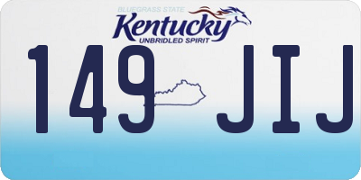 KY license plate 149JIJ