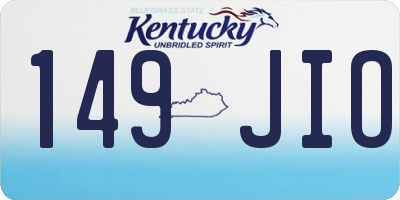 KY license plate 149JIO
