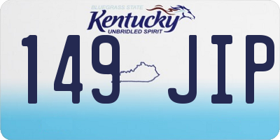 KY license plate 149JIP
