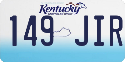 KY license plate 149JIR