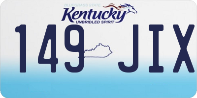 KY license plate 149JIX