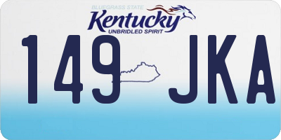 KY license plate 149JKA