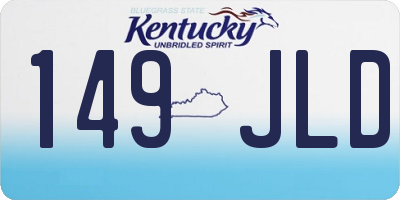 KY license plate 149JLD