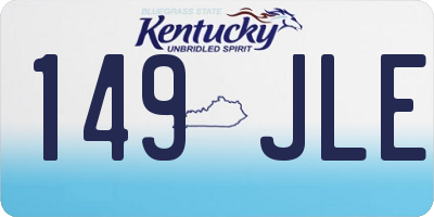 KY license plate 149JLE