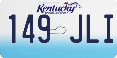 KY license plate 149JLI