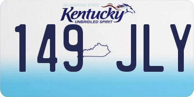 KY license plate 149JLY