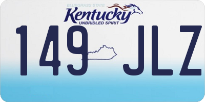 KY license plate 149JLZ