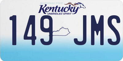 KY license plate 149JMS