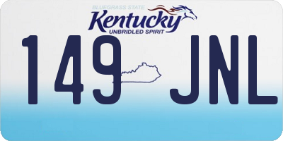 KY license plate 149JNL