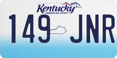 KY license plate 149JNR