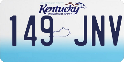 KY license plate 149JNV