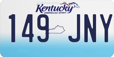 KY license plate 149JNY